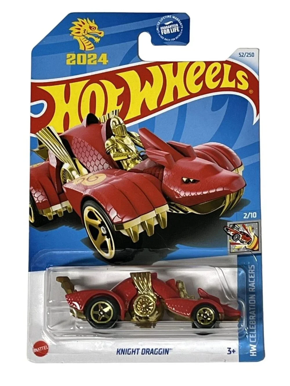 Hot Wheels Knight Draggin Red Gold Celebration Racers 2/10 NOC 2024